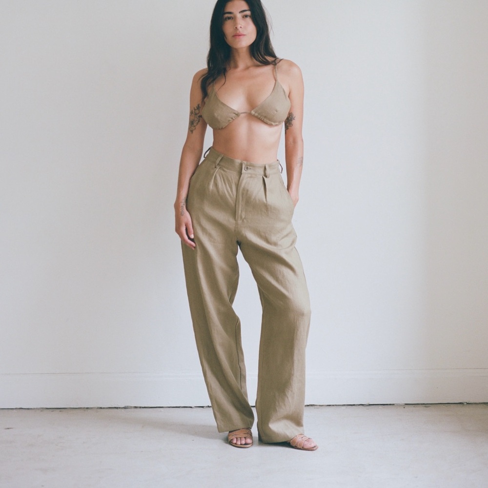 Ozma of California Heavy Linen Trouser - M